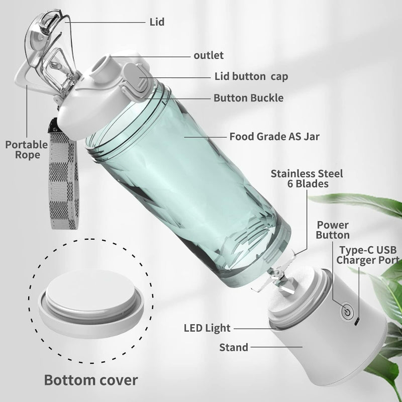 Powerful and Versatile USB Rechargeable Blender for Healthy Living