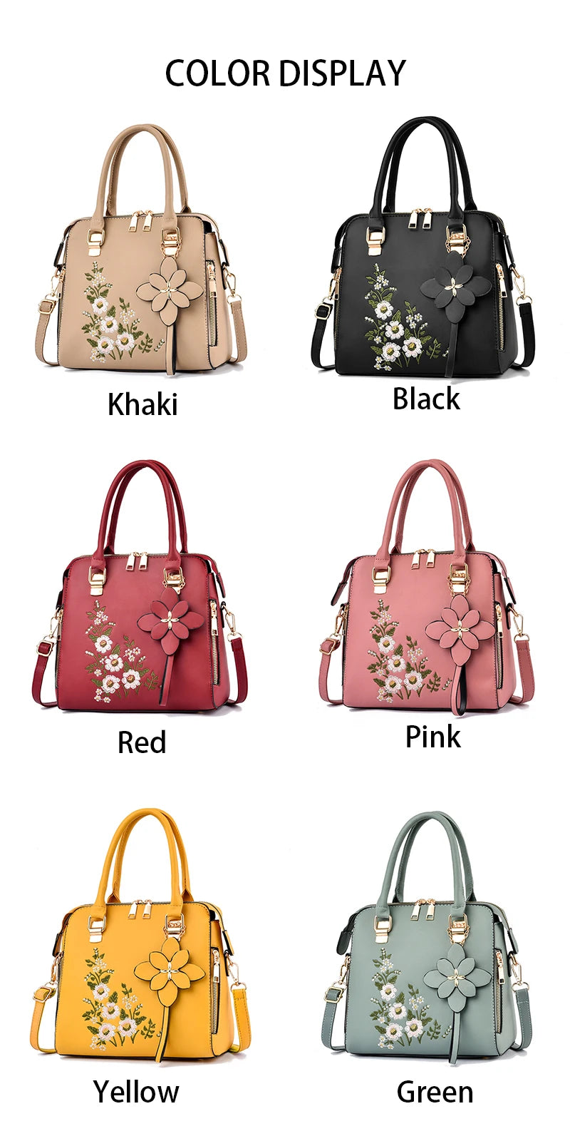 Yogodlns Luxury Embroidery Handbag For Women PU Leather Tassel Crossbody Bag Designer Handle Bag Brand Female Shoudler Bag bolso