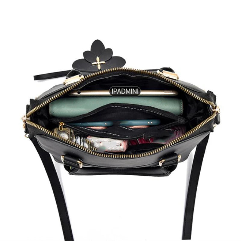 Yogodlns Luxury Embroidery Handbag For Women PU Leather Tassel Crossbody Bag Designer Handle Bag Brand Female Shoudler Bag bolso