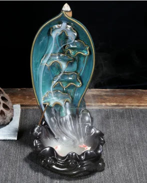 Backflow Incense Burner Ceramic Crafts Ornaments Cone Censer a0999