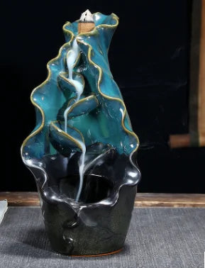 Backflow Incense Burner Ceramic Crafts Ornaments Cone Censer a0999