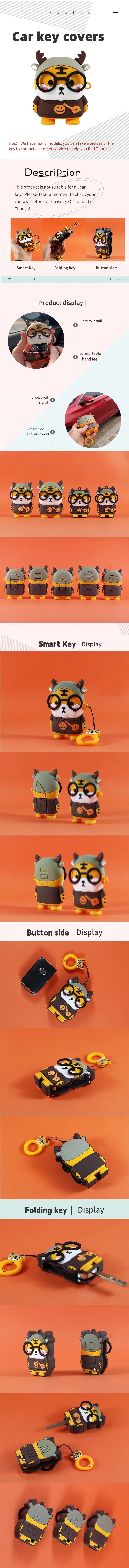 Cartoon Case Cover Shell Holder For FAW Hongqi HS5 H5 H9 HS7 H7 L5 HS3 L9 2020-2022 Keychain Accessories