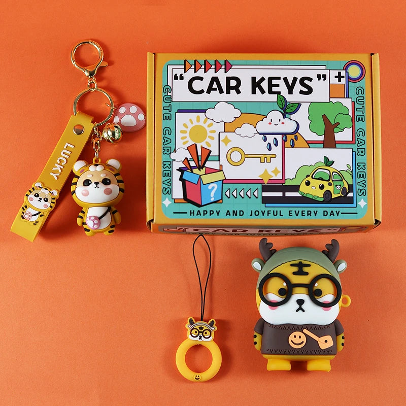 Cartoon Case Cover Shell Holder For FAW Hongqi HS5 H5 H9 HS7 H7 L5 HS3 L9 2020-2022 Keychain Accessories