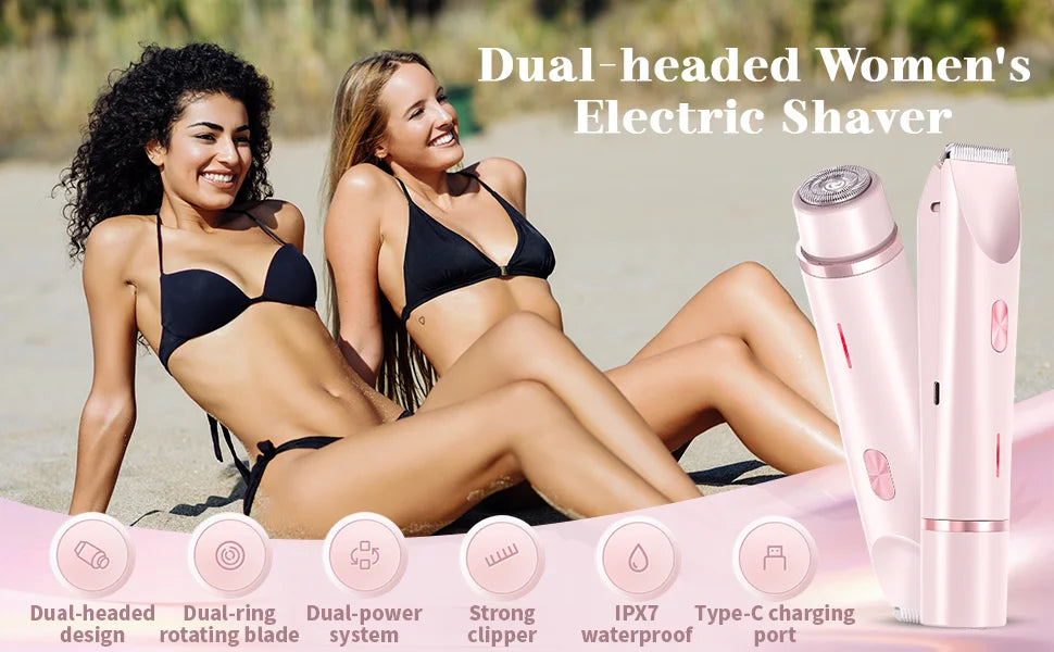 Electric Shaver for Women Waterproof Wet &Dry Hair Razors 2 in 1