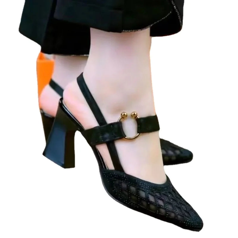 Women's Pointed Toe Heeled Sandals Summer