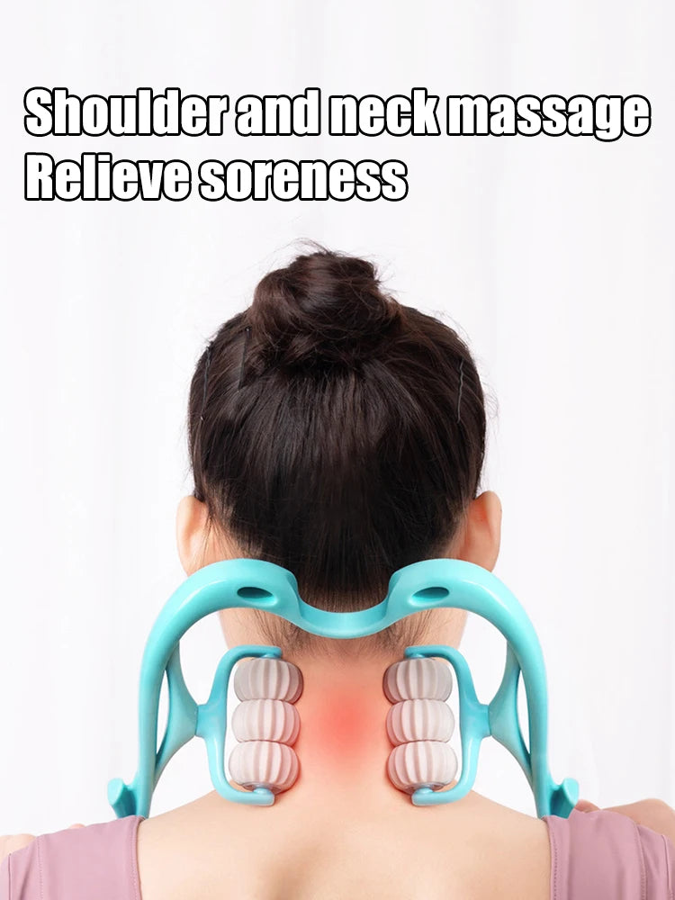 Six-Wheel Manual Cervical Massager for Neck Back Waist