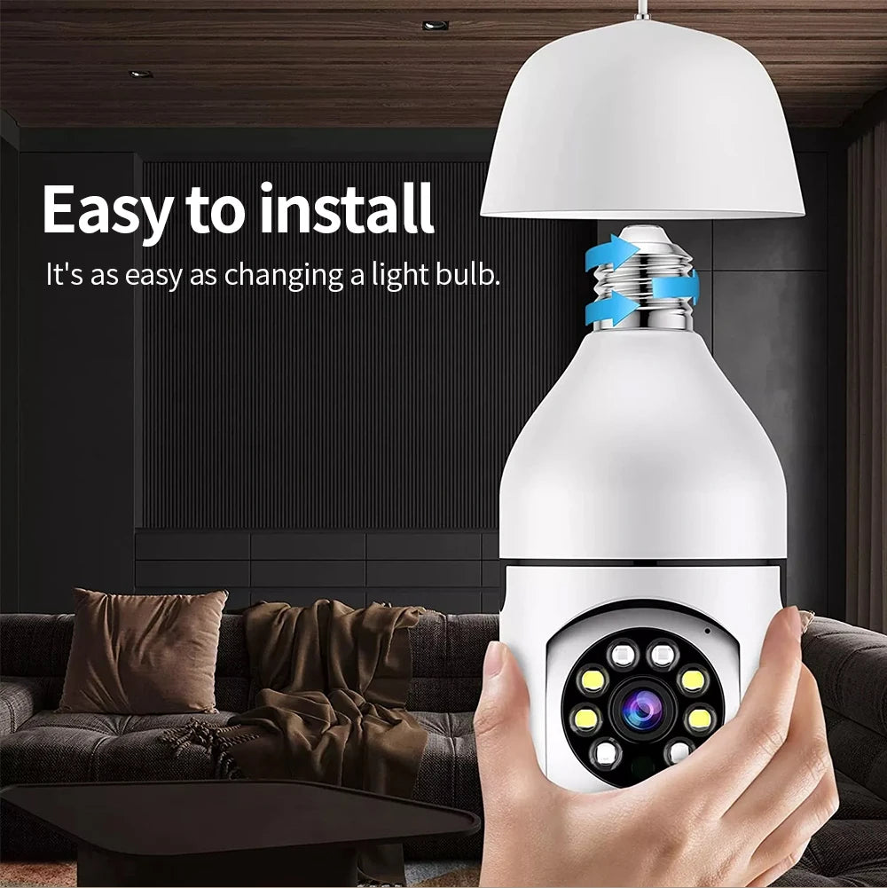 E27 Surveillance Camera Full Color Night Vision Automatic Human Tracking Zoom Indoor Security Monitor Wifi Miini IP Camera