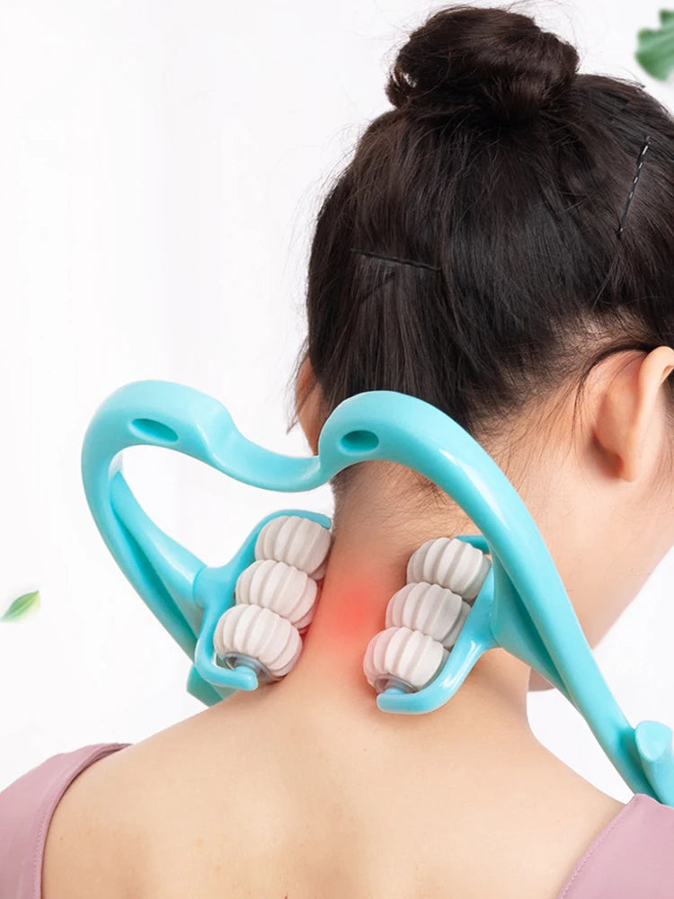 Six-Wheel Manual Cervical Massager for Neck Back Waist