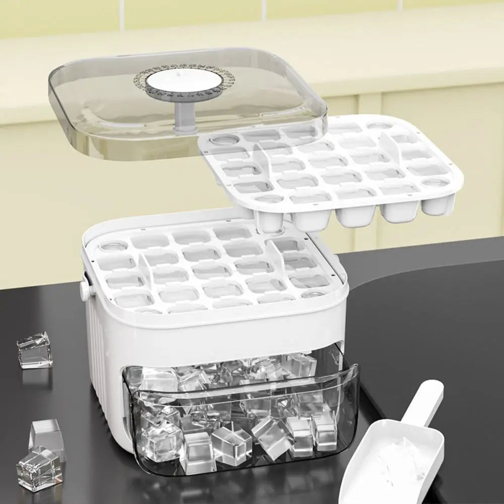 50-Cube Ice Maker with Easy Press Cap with Easy-press Lid Large Capacity Ice Cube Machine Reusable Food-grade Ice Cube Mold