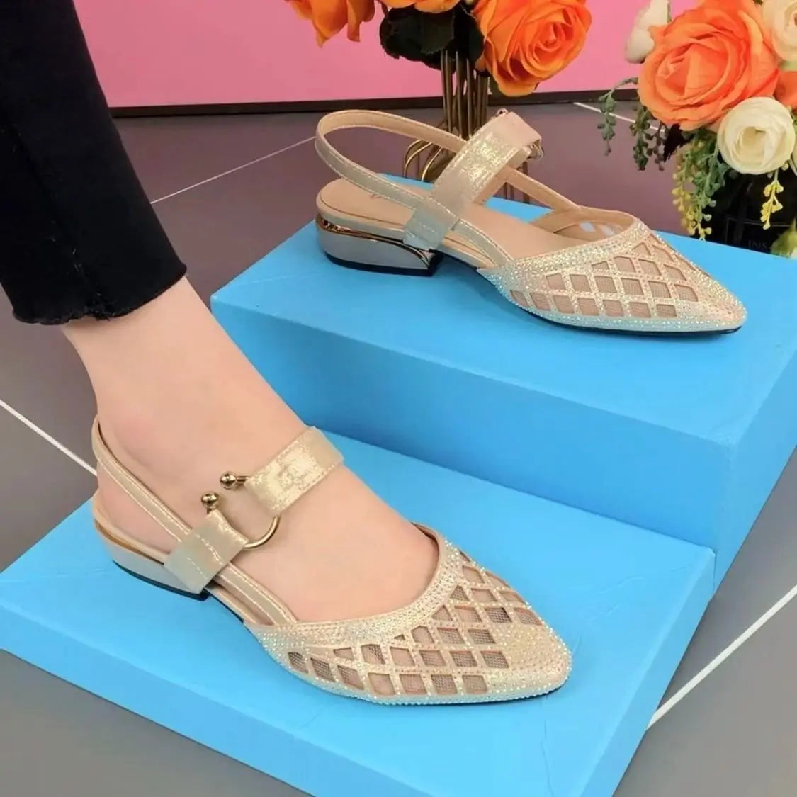 Women's Pointed Toe Heeled Sandals Summer