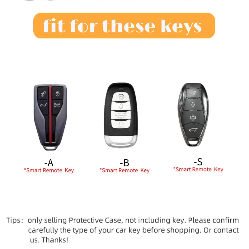 Cartoon Case Cover Shell Holder For FAW Hongqi HS5 H5 H9 HS7 H7 L5 HS3 L9 2020-2022 Keychain Accessories