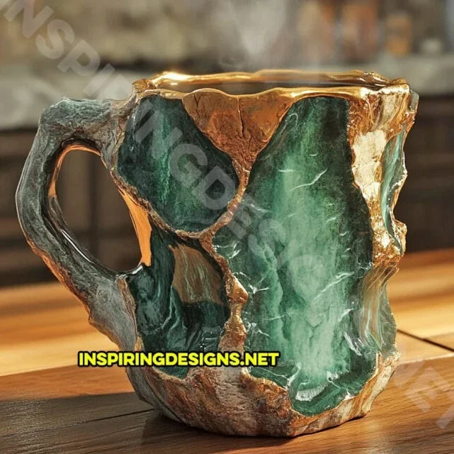 Creative Imitation Crystal Mineral Coffee Mug Resin Stylish Water Cup Office Home Mineral Mugs New Year Gifts for Yours Friends