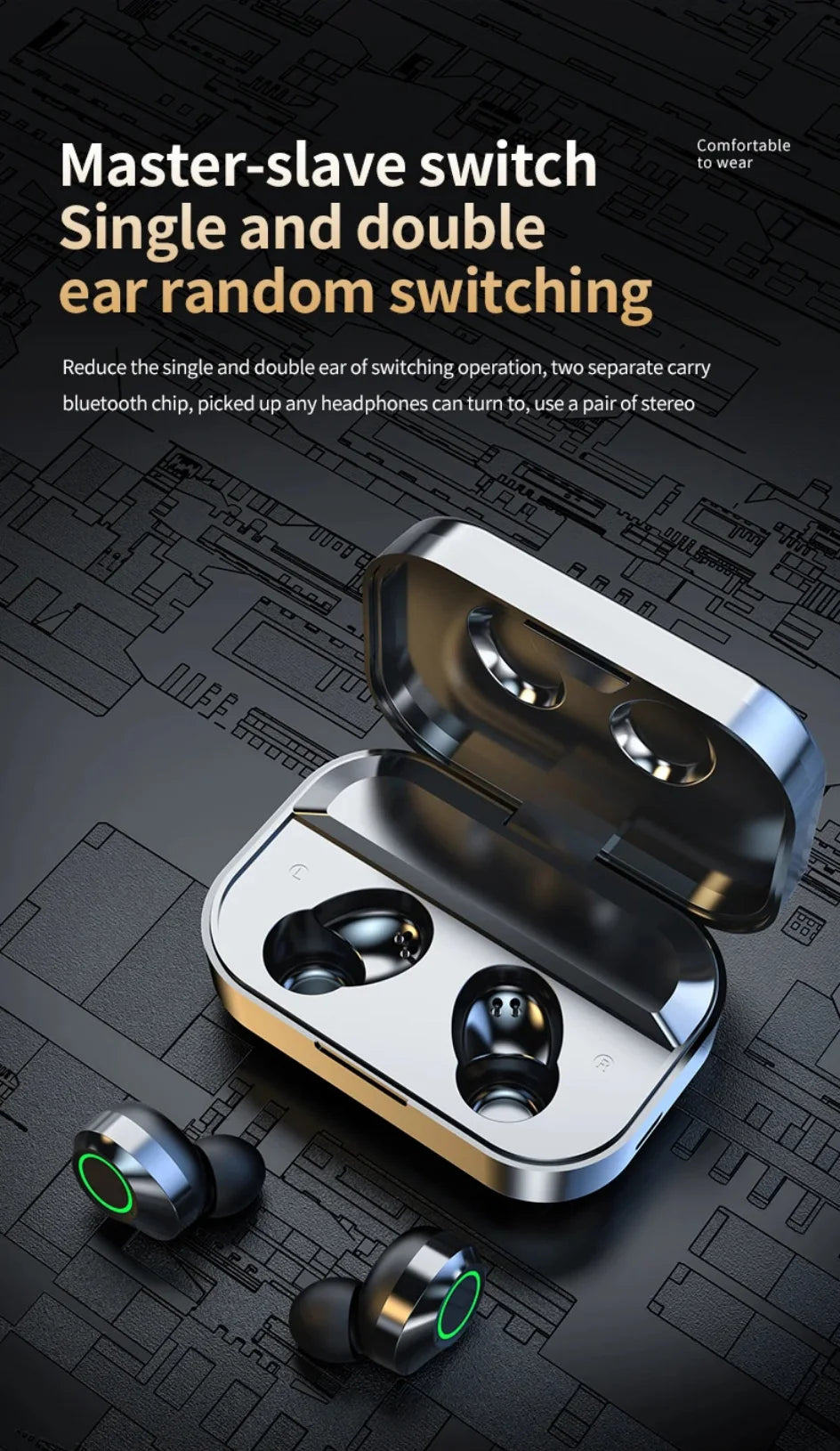 YD03 Wireless Bluetooth Earphones Headphones Outdoor Sport Headset 5.3 With Charging Bin Display Touch Control Earbuds for Muisc