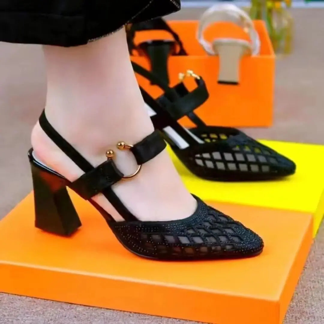 Women's Pointed Toe Heeled Sandals Summer