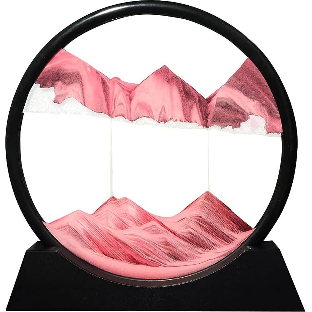 Moving Sand Art Picture Sandscapes in Motion Round Glass 3D