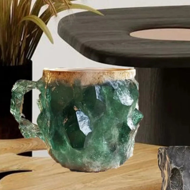 Creative Imitation Crystal Mineral Coffee Mug Resin Stylish Water Cup Office Home Mineral Mugs New Year Gifts for Yours Friends