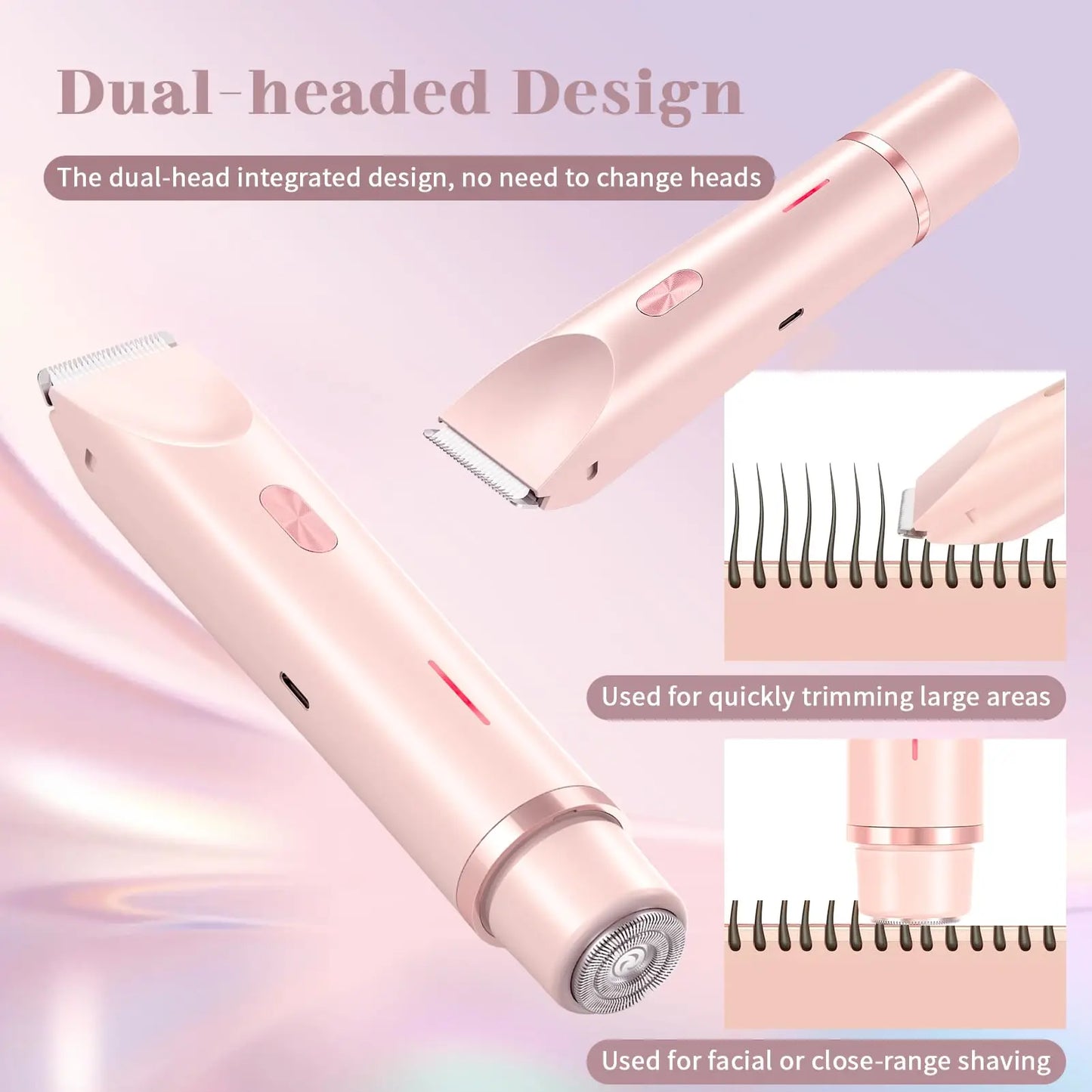 Electric Shaver for Women Waterproof Wet &Dry Hair Razors 2 in 1