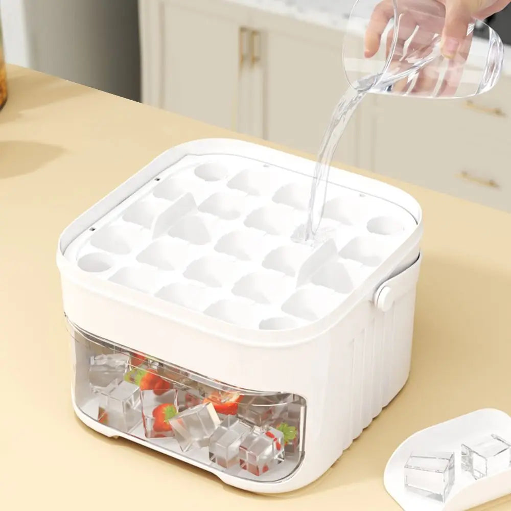 50-Cube Ice Maker with Easy Press Cap with Easy-press Lid Large Capacity Ice Cube Machine Reusable Food-grade Ice Cube Mold