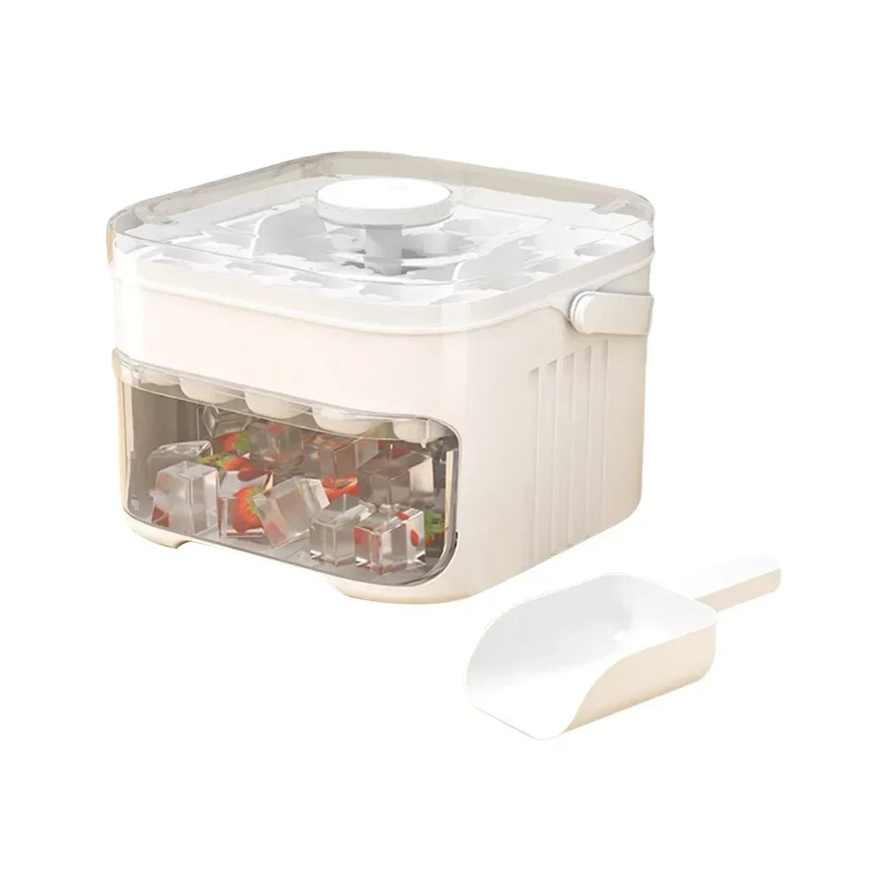 50-Cube Ice Maker with Easy Press Cap with Easy-press Lid Large Capacity Ice Cube Machine Reusable Food-grade Ice Cube Mold
