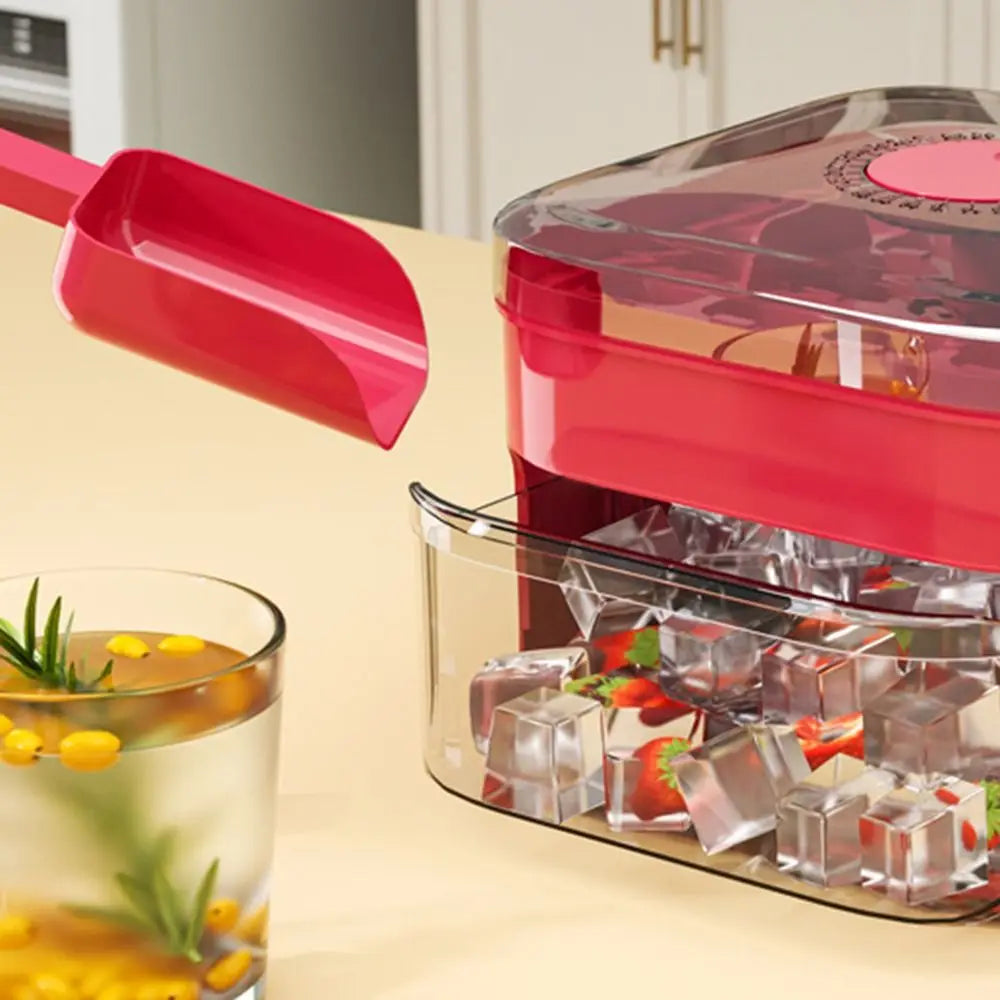 50-Cube Ice Maker with Easy Press Cap with Easy-press Lid Large Capacity Ice Cube Machine Reusable Food-grade Ice Cube Mold